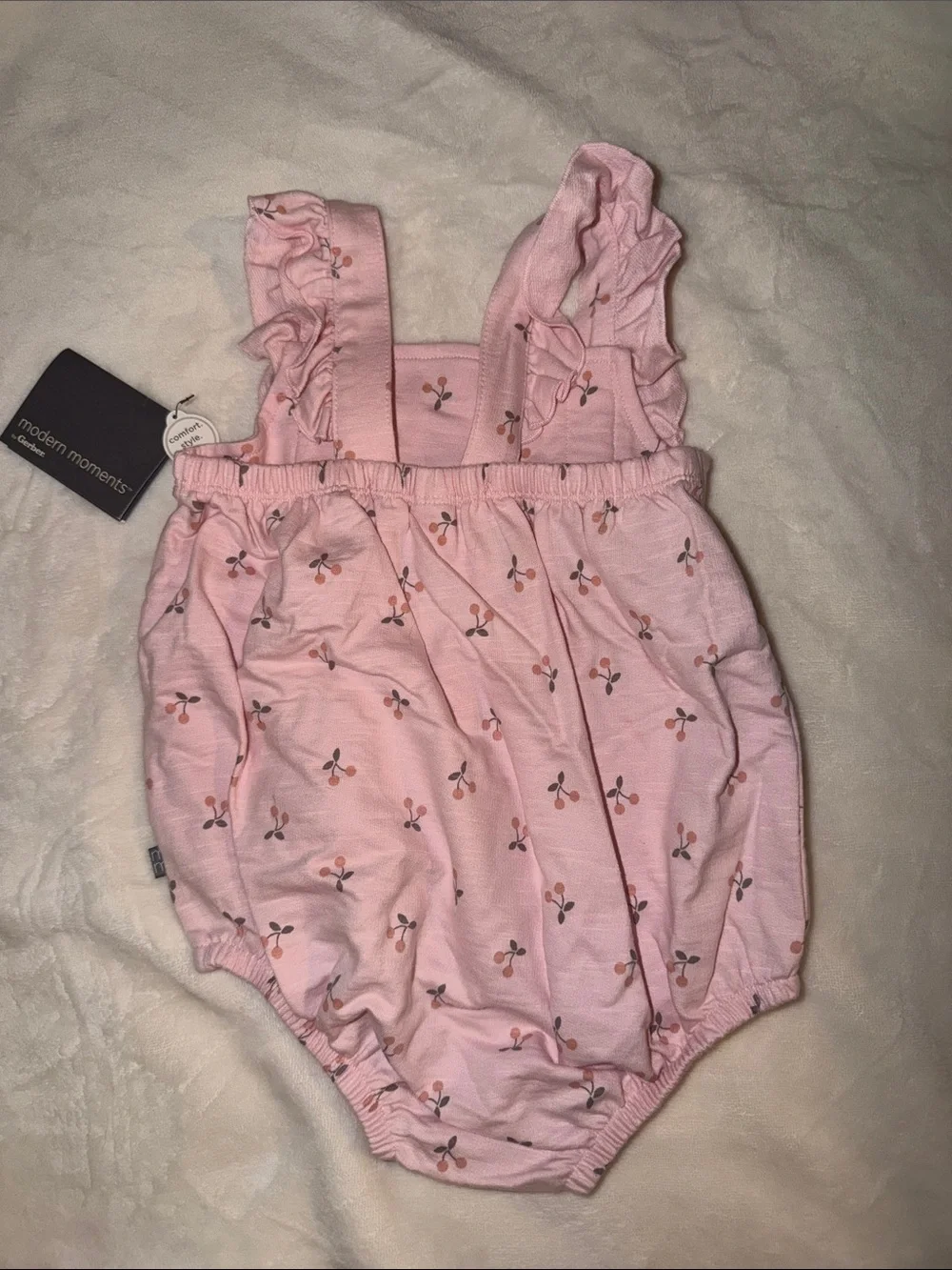 NWT Pink Floral Ruffle Baby Romper